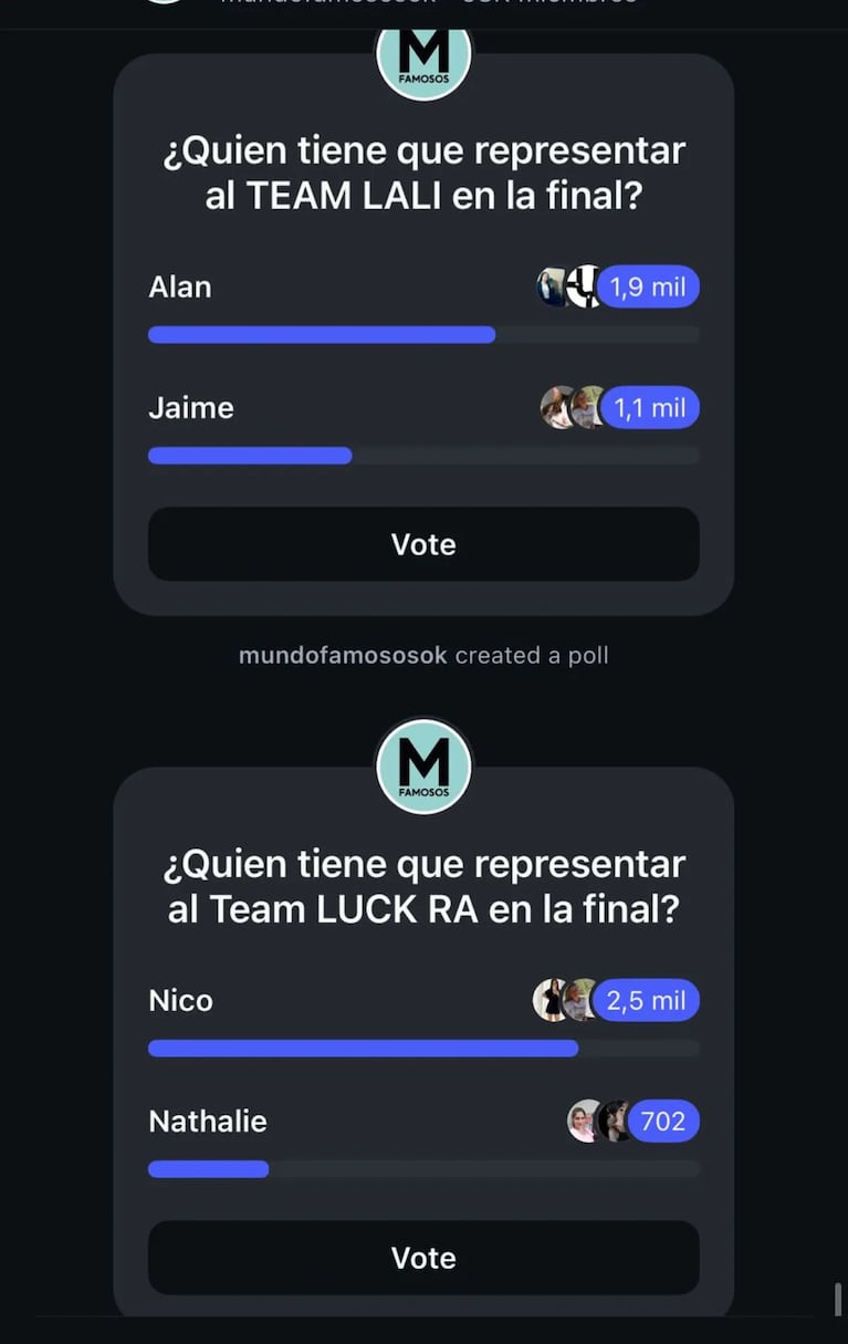 La Voz Argentina: las encuestas. Crédito: Instagram