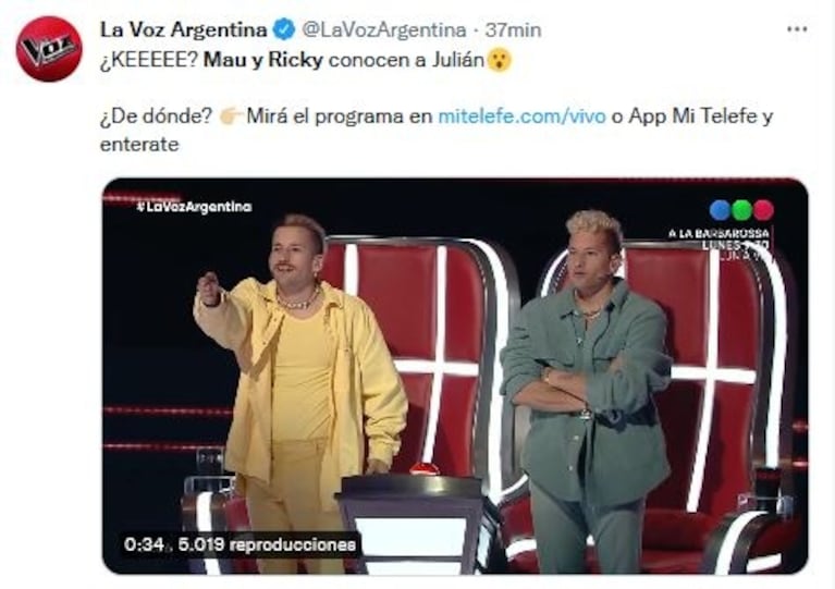 La Voz Argentina: Mau y Ricky agradecieron a Dios por las redes sociales y explotaron los memes