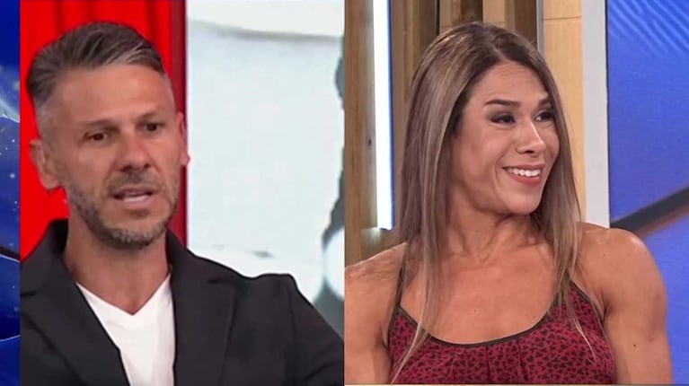 La zafata Tania González Ledesma y Martín Demichelis (Fotos: capturas América TV)