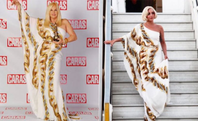 ¿Lady Gaga copió a Susana Giménez?: las artistas usaron el mismo vestido (Foto: Web)