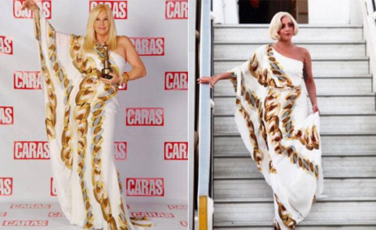 ¿Lady Gaga copió a Susana Giménez?: las artistas usaron el mismo vestido (Foto: Web)