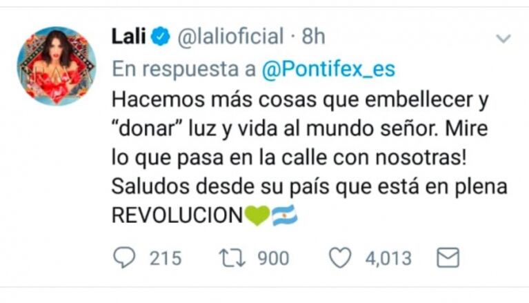 Lali, Dolores Fonzi, Jimena Barón y Griselda Siciliani, duras con el papa Francisco por su mensaje por el Día de la Mujer