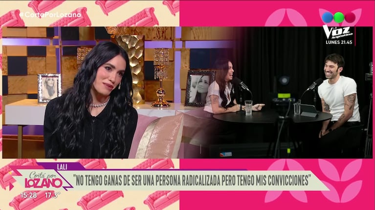 Lali Espósito habló de Pedro Rosemblat en Cortá por Lozano (Foto: captura de Telefé).