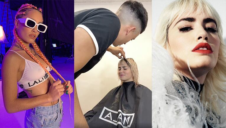Lali Espósito se cambió el look: dejó atrás el pelo rosa y apostó al rubio con flequillo.
