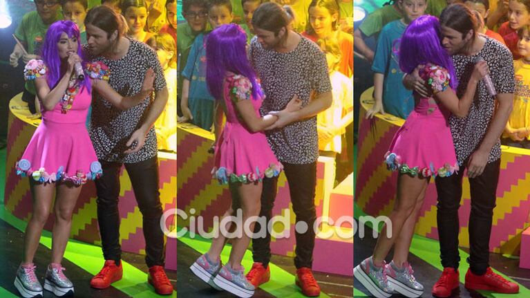 Lali Espósito y Benjamín Amadeo, juntos en los Kids' Choice Awards (Fotos: Movilpress). 