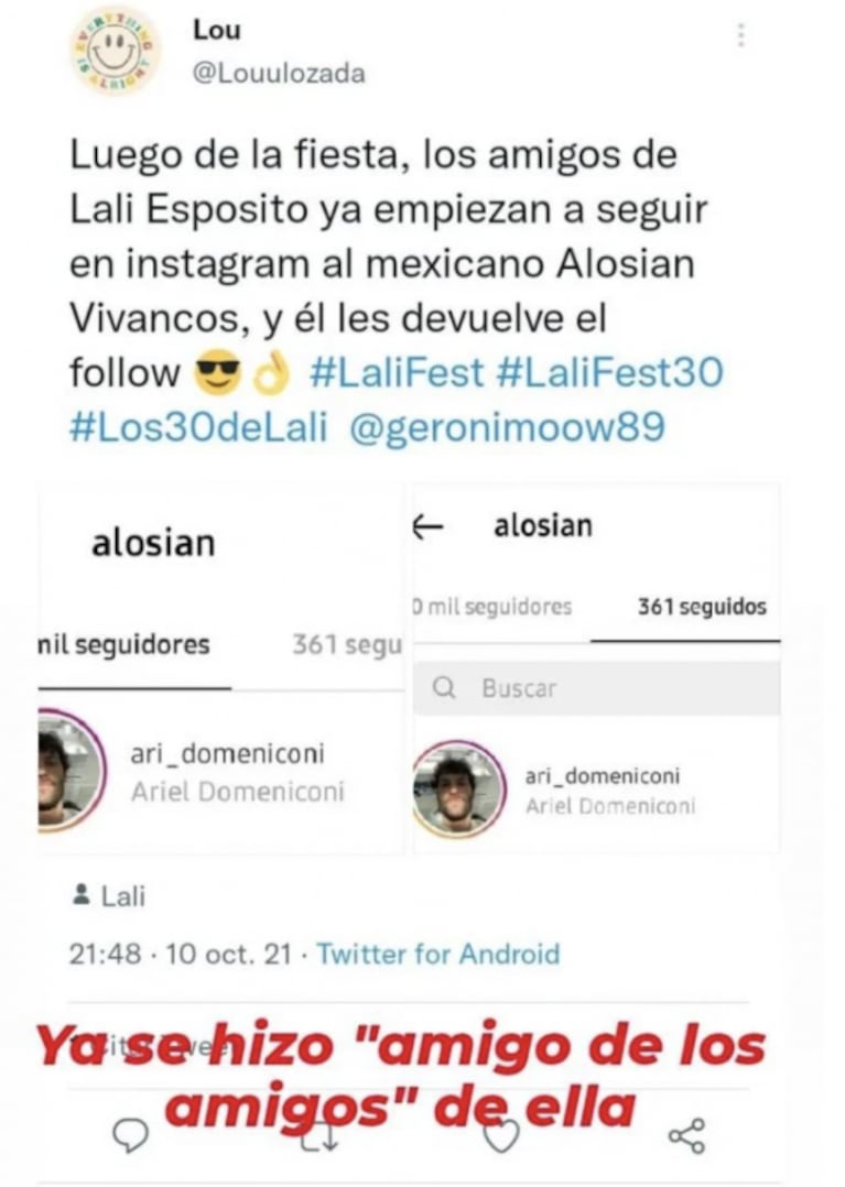 Lali Espósito y el actor mexicano Alosian Vivancos, cada vez más cerca: él fue a su cumple en medio de los rumores de romance