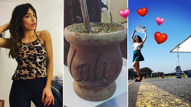 Lali Espósito y el mimito criollo personalizado del equipo de exteriores. Foto: Instagram