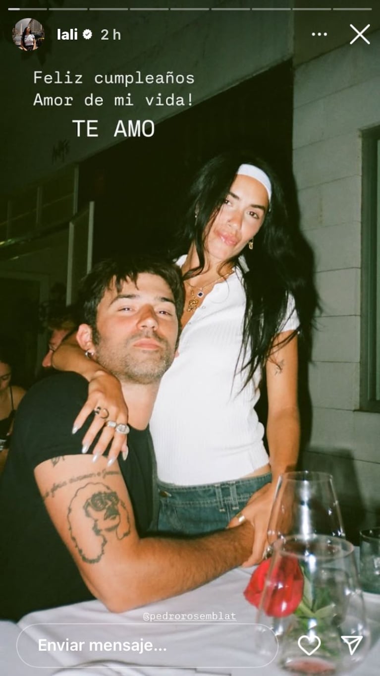 Lali Espósito y Pedro Rosemblat (Foto: captura de Instagram).
