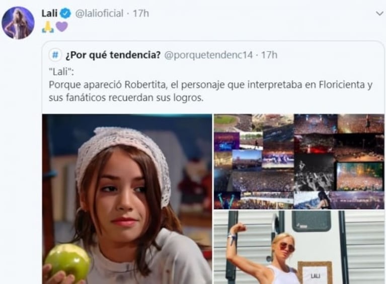 Lali, impactada tras la reaparición en TV de Robertita, su personaje en Floricienta: "Todo lo que viví después es magia"