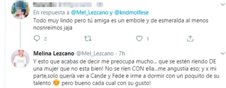 Lapidario tweet de Melina Lezcano contra Esmeralda Mitre tras su escándalo en el Cantando: "¡Que se vaya! ¡Qué locura espantosa!"