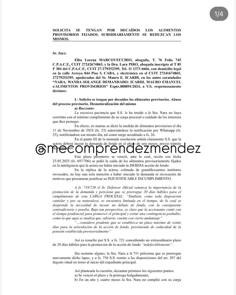 Las abogadas de Mauro Icardi apuntaron contra Wanda Nara y el juez Hagopian.