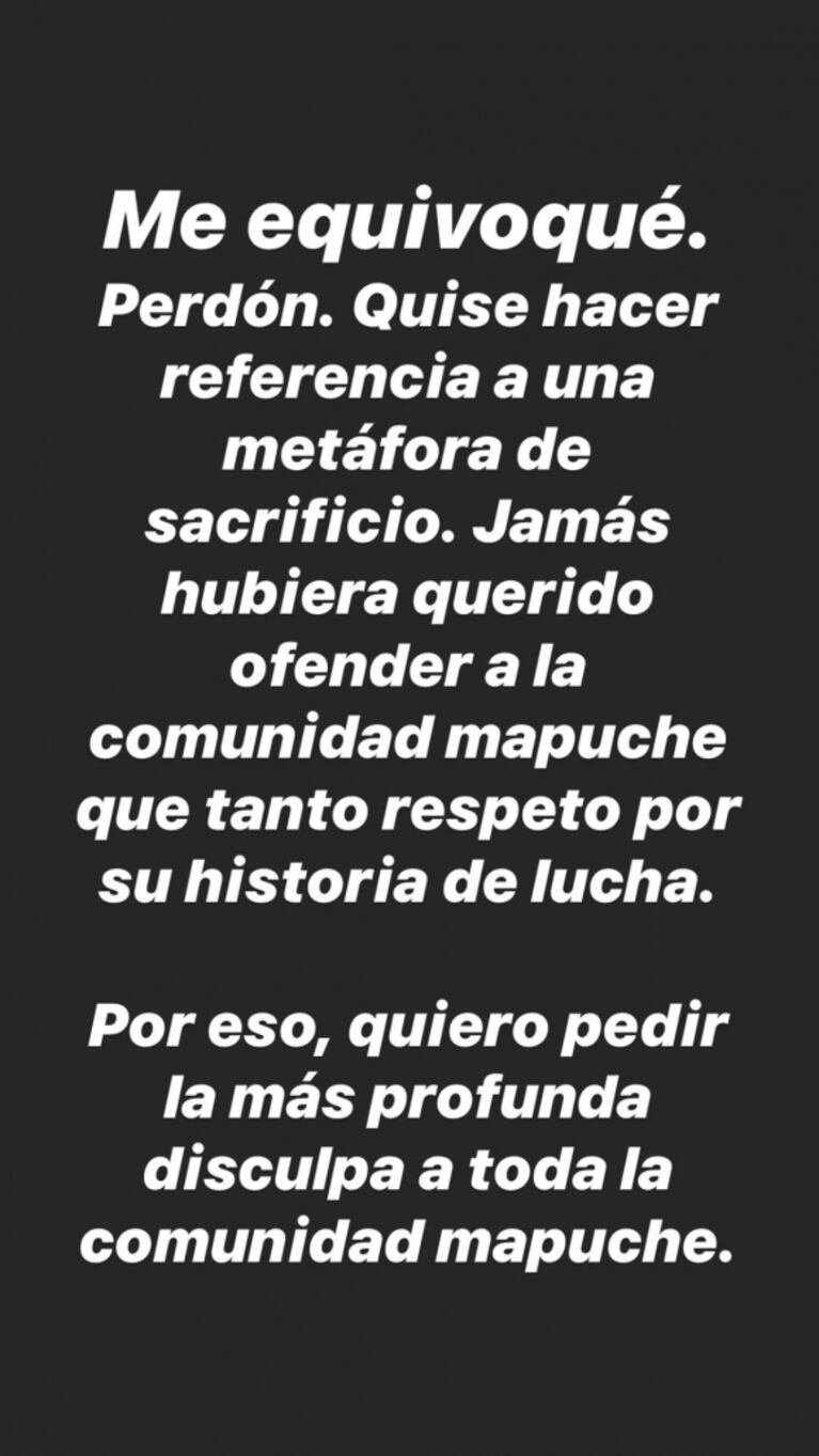 Las disculpas de Puli Demaría tras su polémica frase: "Quise hacer referencia a una metáfora de sacrificio"