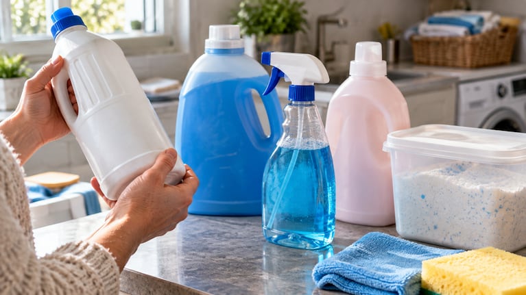 Las distintas fechas de vencimiento que tienen los productos de limpieza. Foto: IA