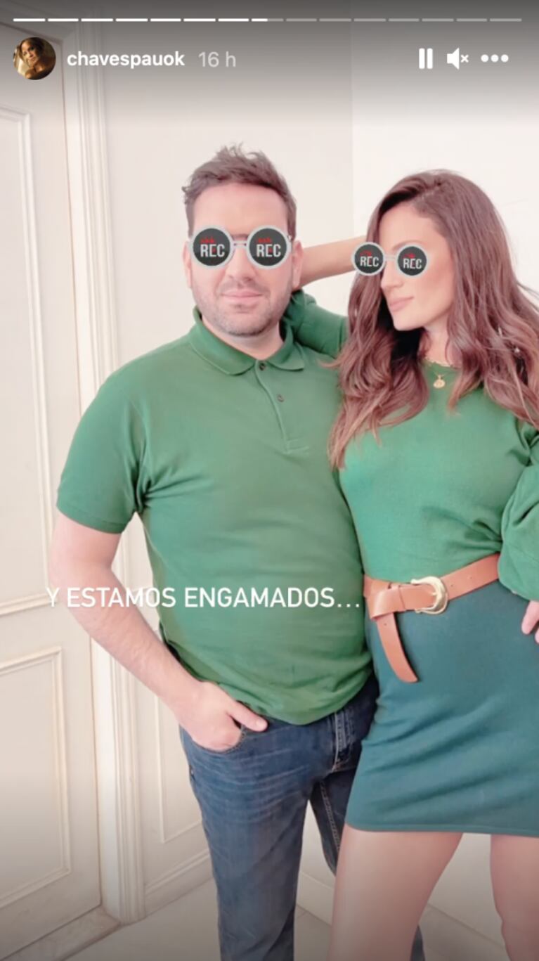 Las divertidas fotos de Paula Chaves y Damián Betular en la previa de Bake Off: "Estamos engamados"