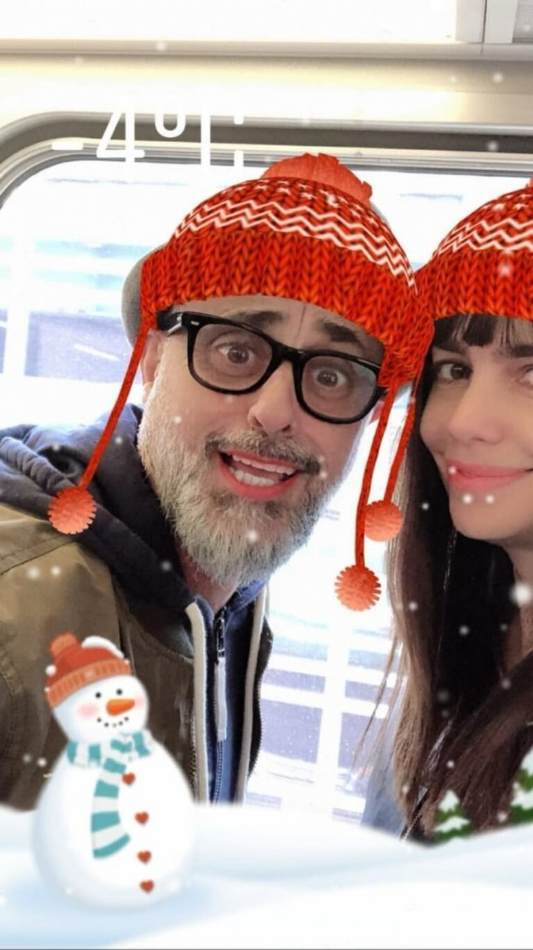 Las divertidas postales de Jorge Rial y Romina Pereiro desde Nueva York: "Hace un poco de frío"