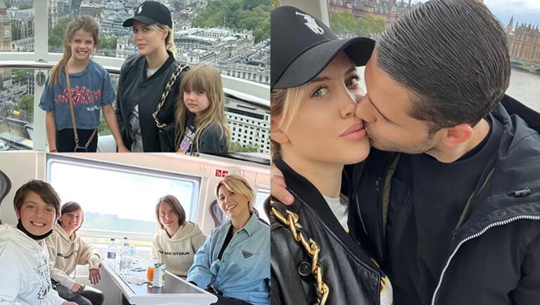 Las divertidas vacaciones de Wanda Nara con Mauro Icardi y sus hijos en Londres.