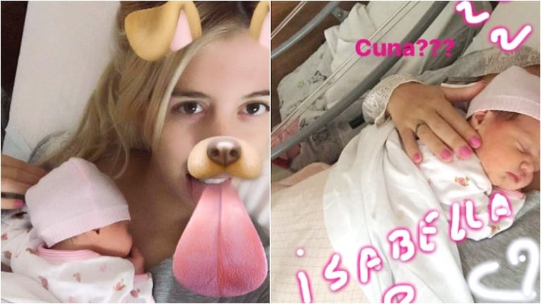 Las divertidas y tiernas fotos de Wanda Nara con Isabella durmiendo en su pecho. Foto: Instagram