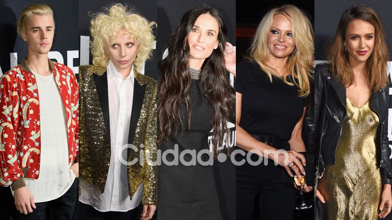 Las estrellas se reunieron en el desfile de Saint Laurent (Fotos: AFP). 