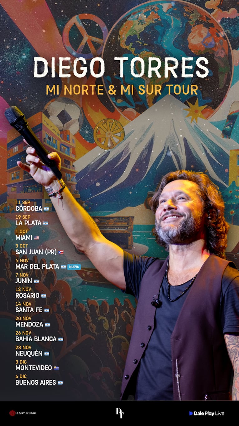 Las fechas del tour de Diego Torres.