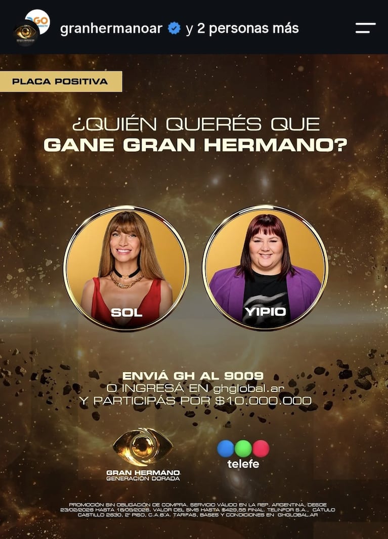 Las finalistas de Gran Hermano Generación Dorada (Foto: captura de Instagram/@greanhermanoar)