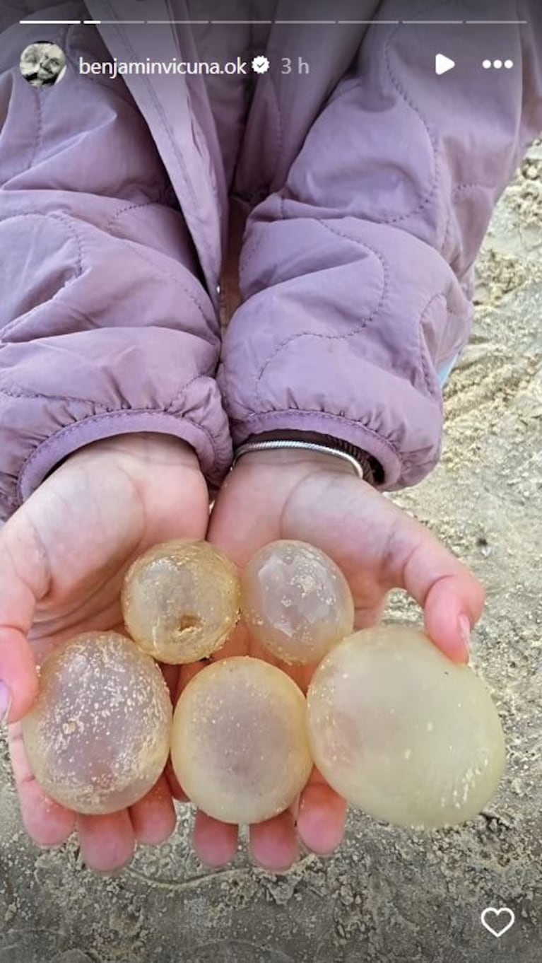 Las fotos de Benjamín Vicuña con sus hijos Magnolia y Amancio en Uruguay: juegos en la playa y tesoros marinos