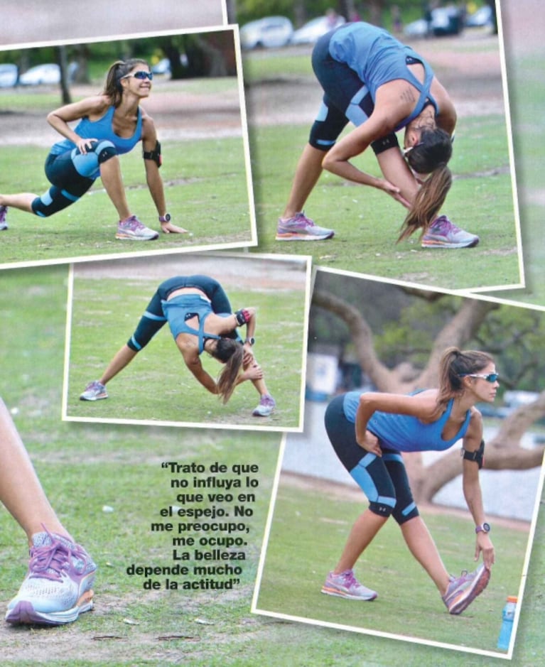 Las fotos de Catherine Fulop en un día de intenso entrenamiento: "Con rutina y constancia aprendí a mantenerme sin cirugías"