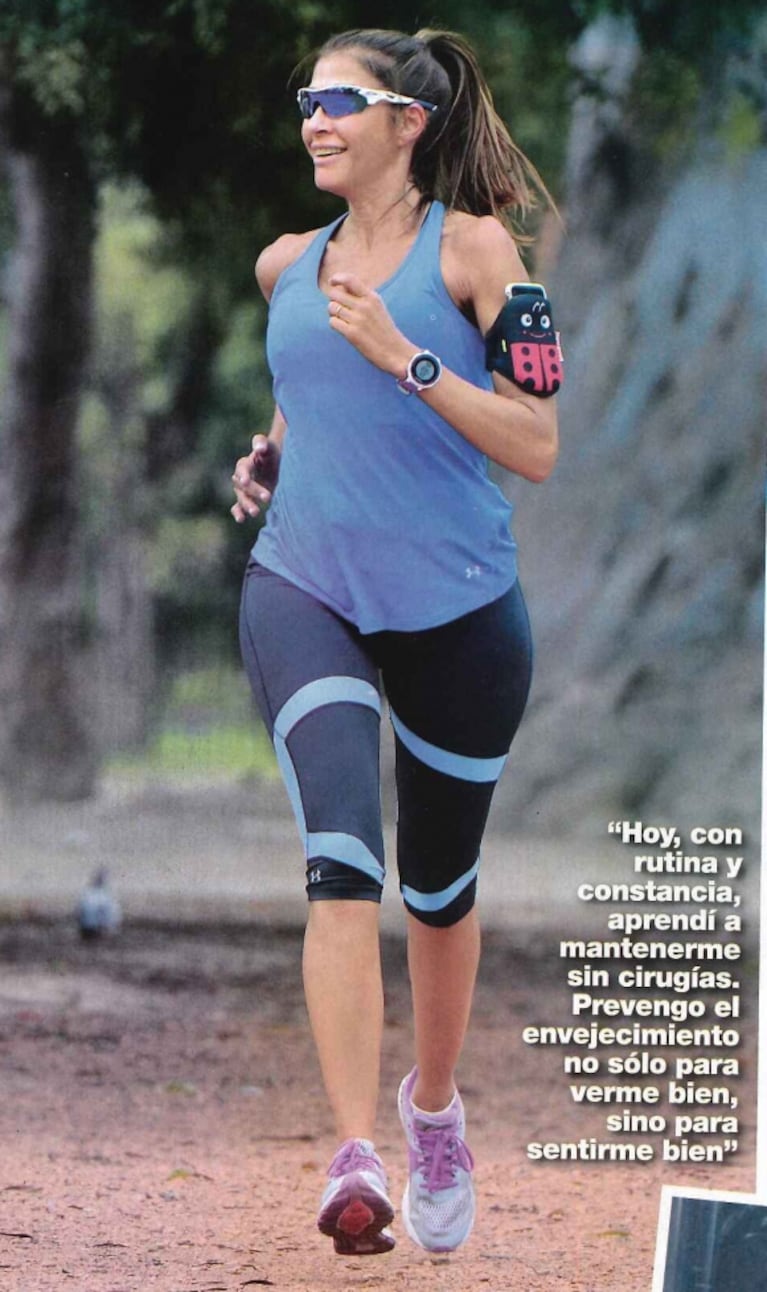 Las fotos de Catherine Fulop en un día de intenso entrenamiento: "Con rutina y constancia aprendí a mantenerme sin cirugías"