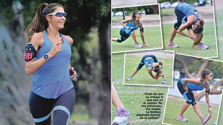 Las fotos de Cathy Fulop, en un día de intenso entrenamiento (Foto: revista Gente)