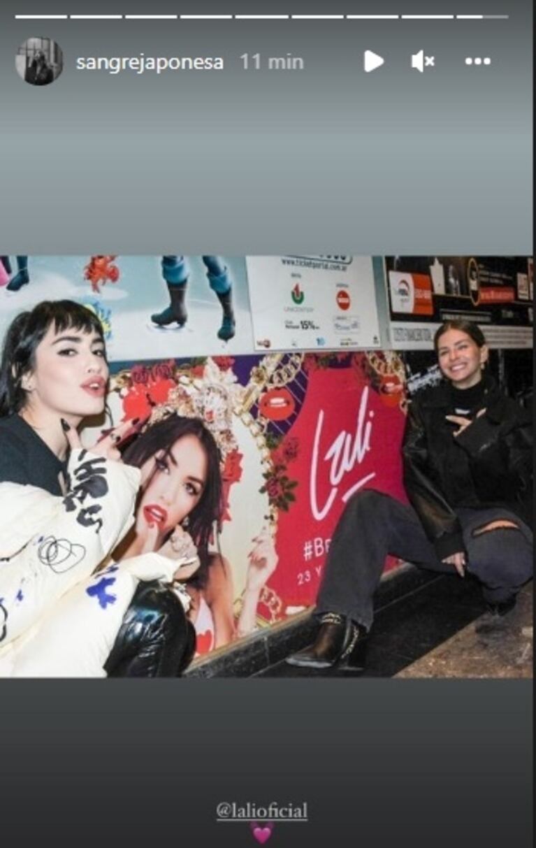Las fotos de China Suárez y Rusherking, juntos en el show de Los Ángeles Azules, y el encuentro con Lali Espósito