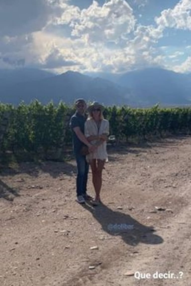 Las fotos de Dolores Barreiro y Christophe Krywonis, mimosos en Mendoza: "A recorrer el viñedo"