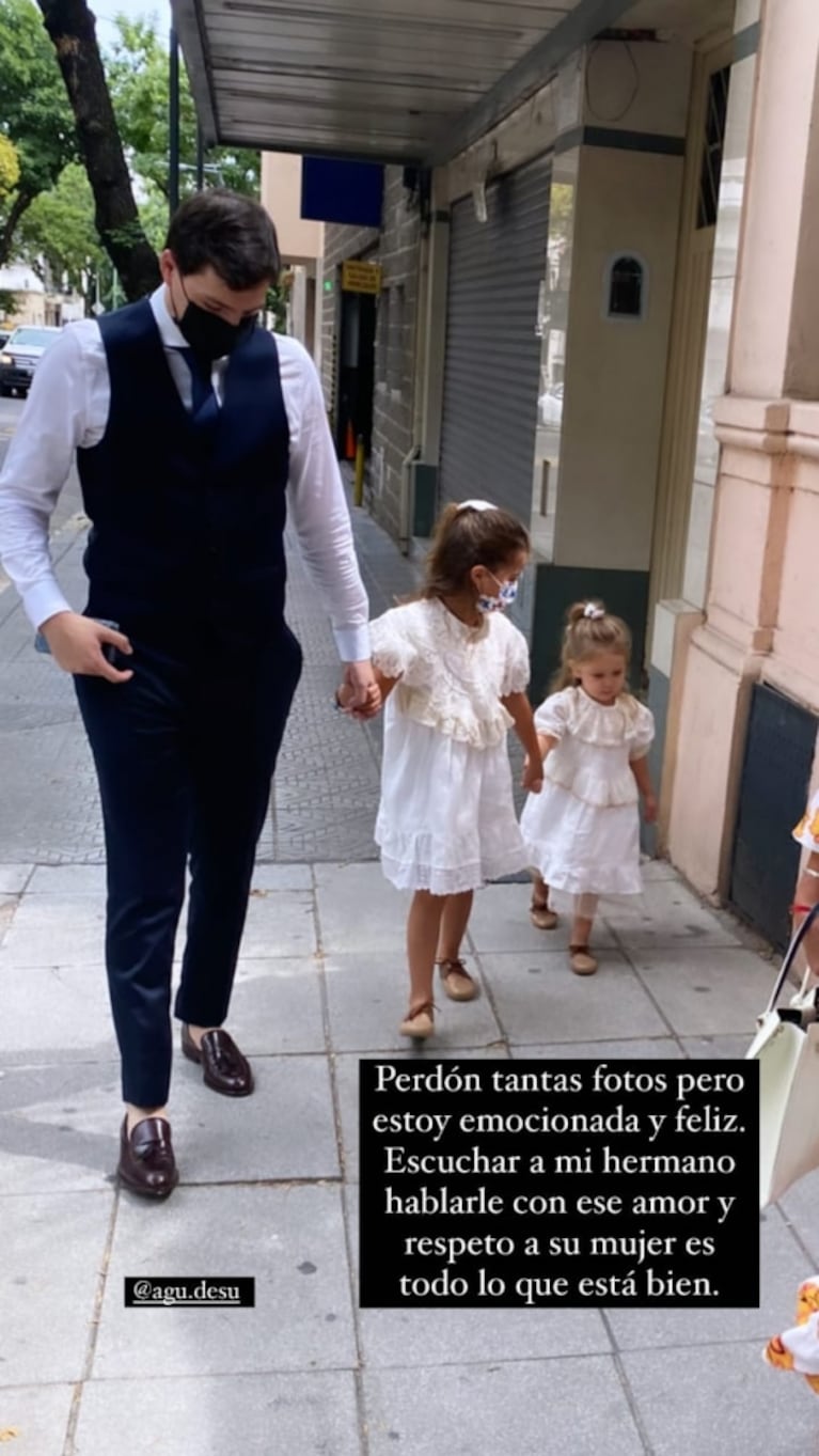 Las fotos de la China Suárez y sus hijas en el casamiento de su hermano: "Toda la felicidad del mundo"