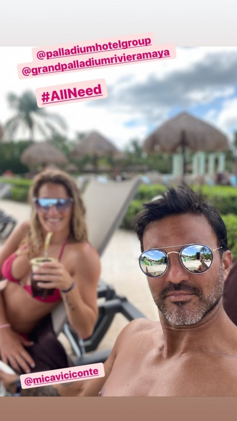 Las fotos de la mini luna de miel de Fabián Cubero y Mica Viciconte en la Riviera Maya: lomazos y mimos al sol