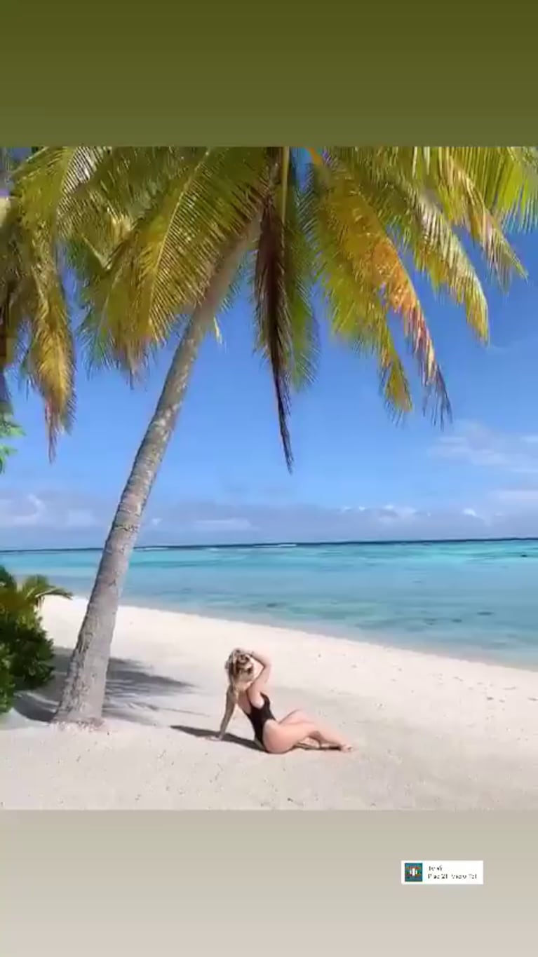 Las fotos de la mini luna de miel de Wanda Nara y Mauro Icardi en una paradisíaca isla de la Polinesia francesa