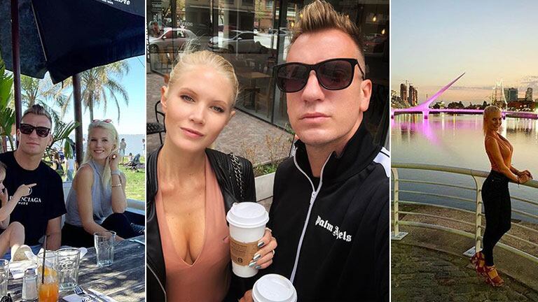 Las fotos de la visita de Maxi López al país con Daniela Christiansson: “Buenos Aires siempre me recarga”