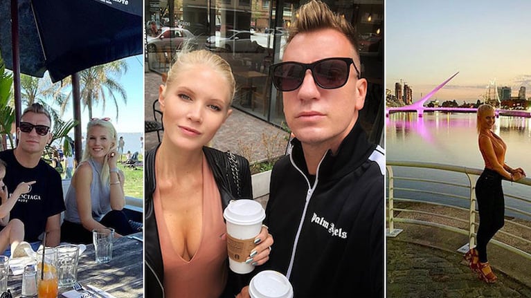 Las fotos de la visita de Maxi López al país con Daniela Christiansson: “Buenos Aires siempre me recarga”