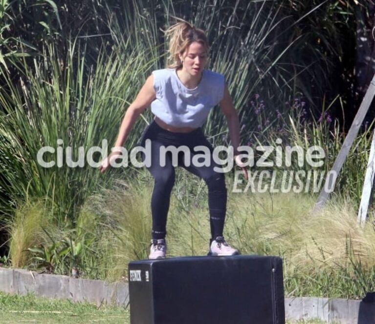 Las fotos de Luciano Castro y Flor Vigna entrenando juntos: fitness y complicidad en el gimnasio donde nació su amor