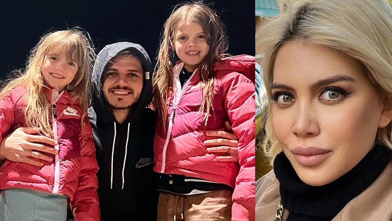 Las fotos de Mauro Icardi solo en París con sus hijas mientas Wanda Nara está en Milán.