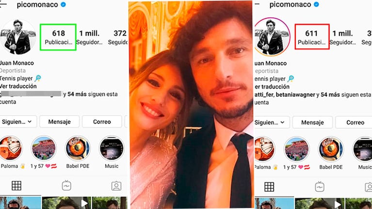Las fotos de Pampita que Pico Mónaco borró de su Instagram tras casarse con Diana Arnopoulos