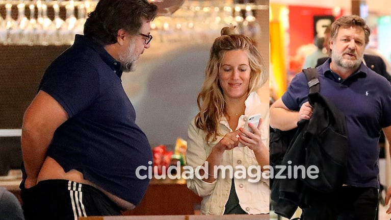 Las fotos de Russell Crowe, capturado infraganti acomodándose la ropa interior 