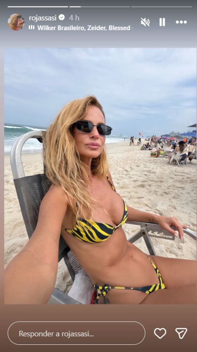 Las fotos de Sabrina Rojas y José Chatruc en Brasil: intimidad en el ascensor y diminuta bikini animal print