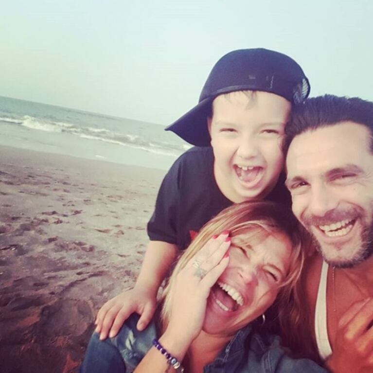 Las fotos de Santiago Caamaño, el novio de Nazarena Vélez, a pura complicidad con su hijo Thiago: "Pegaron buena onda"