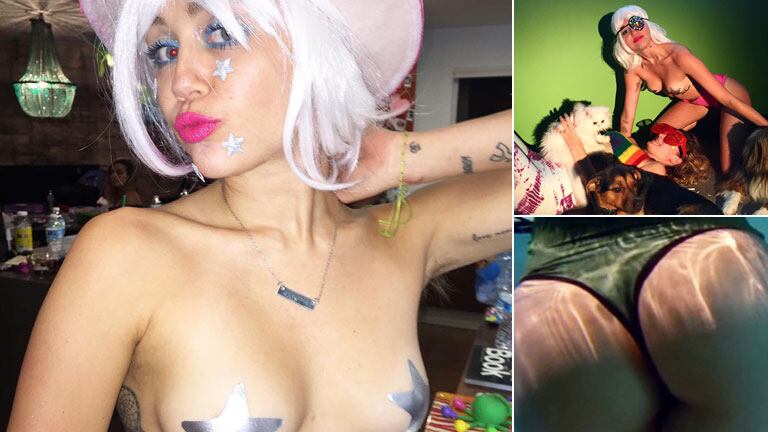 Las fotos de su nuevo topless artístico de Miley Cyrus. (Foto: Instagram.com/mileycyrus/)