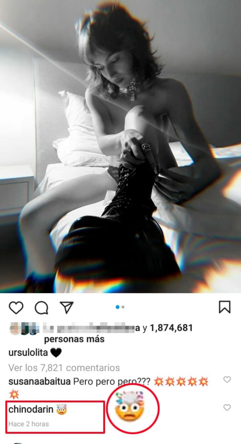 Las fotos de Úrsula Corberó semidesnuda que encendieron la red y "le volaron la cabeza" al Chino Darín
