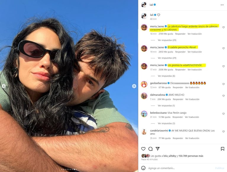 Las fotos del blanqueo de Lali Espósito con Pedro Rosemblat (Foto: Instagram)