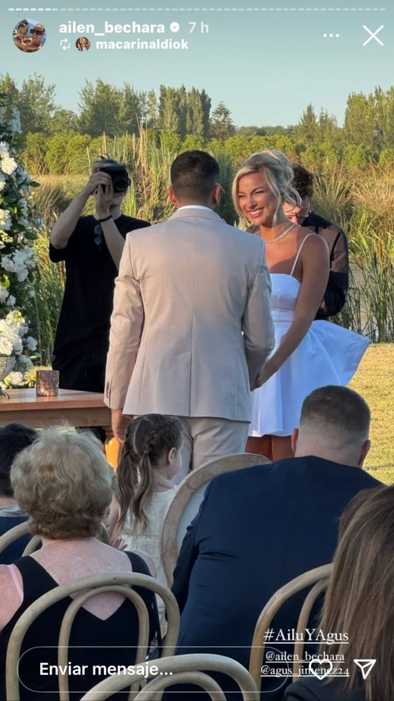 Las fotos del casamiento de Ailén Bechara y Agustín Jiménez (Foto: Instagram).