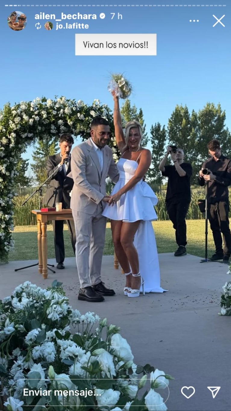 Las fotos del casamiento de Ailén Bechara y Agustín Jiménez (Foto: Instagram).