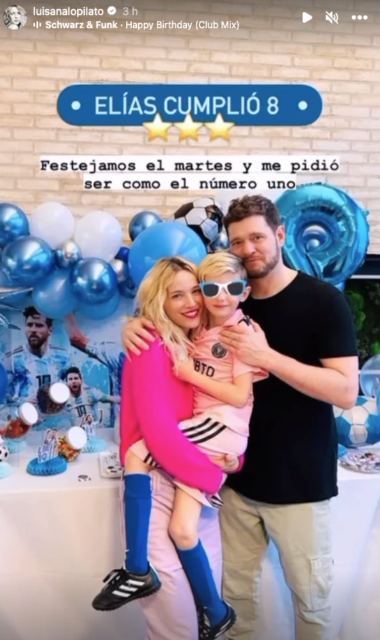 Las fotos del cumpleaños de Elías, el hijo de Luisana Lopilato y Michael Bublé, inspirado en Lionel Messi