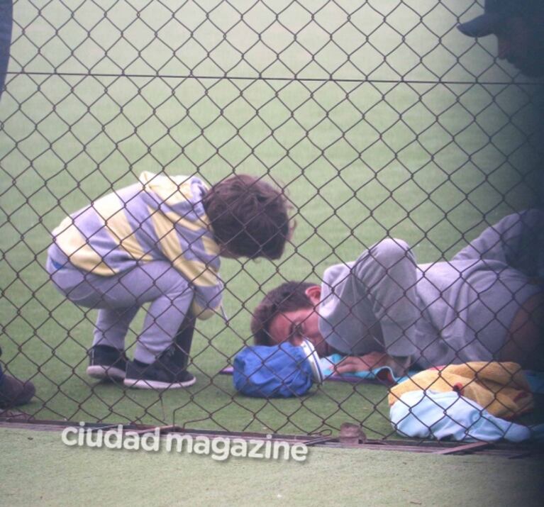 Las fotos del divertido entrenamiento de Juan Martín Del Potro con Momo, el hijo de Jimena Barón