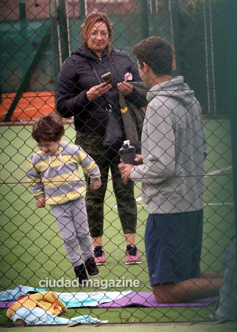 Las fotos del divertido entrenamiento de Juan Martín Del Potro con Momo, el hijo de Jimena Barón