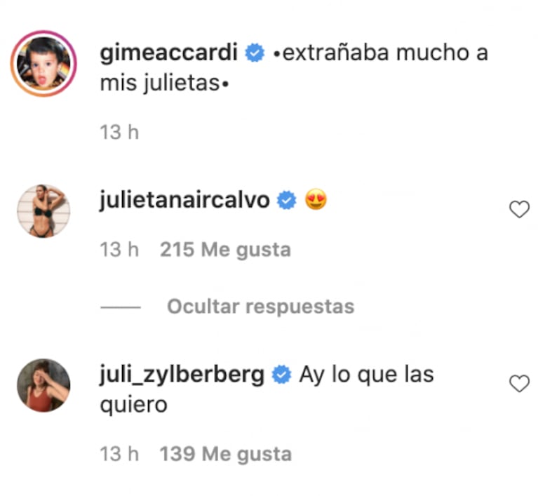 Las fotos del esperado reencuentro de Gimena Accardi, Julieta Nair Calvo y Julieta Zylberberg tras Separadas